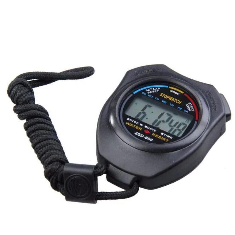 2-Piece Digital Stopwatch Sports Counter Chronograph with Date Timer and Odometer Function