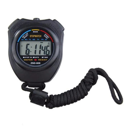 2-Piece Digital Stopwatch Sports Counter Chronograph with Date Timer and Odometer Function