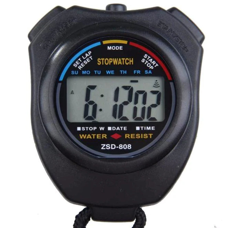 2-Piece Digital Stopwatch Sports Counter Chronograph with Date Timer and Odometer Function