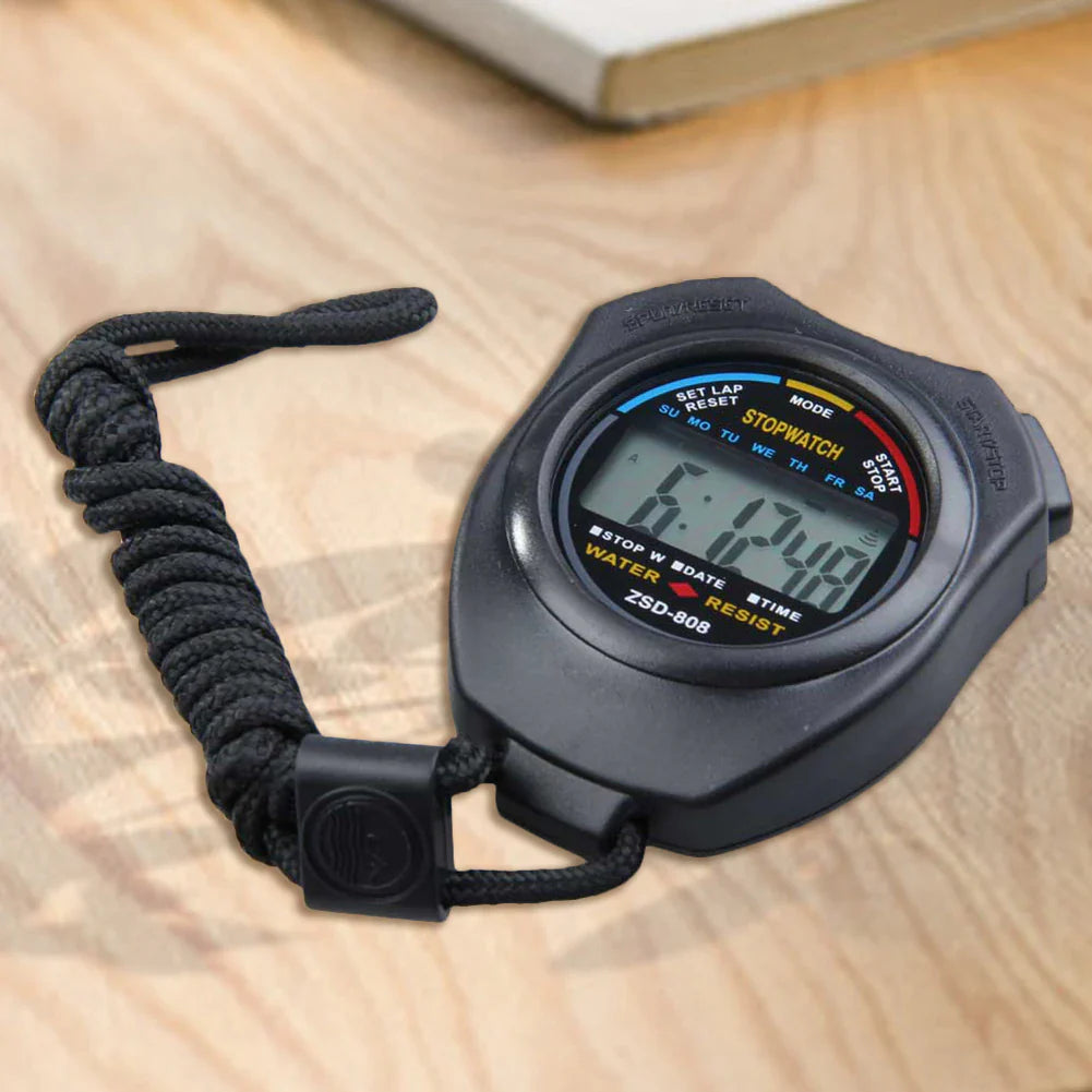 2-Piece Digital Stopwatch Sports Counter Chronograph with Date Timer and Odometer Function